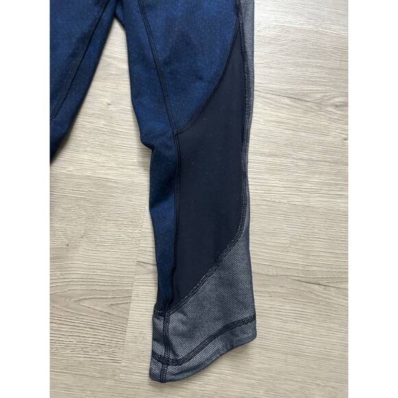 Lululemon Wunder Under Crop Sashika High-Rise Roll Down navy blue 4 pants - Picture 2 of 8